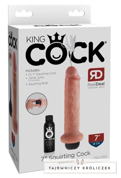 King Cock - Realistyczne Naturalne Dildo Z Wytryskiem 15 CM Jasny Kolor Skóry King Cock