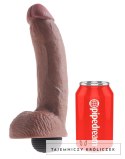 King Cock - Realistyczne Naturalne Dildo Z Wytryskiem 23 CM Ciemny Kolor Skóry King Cock