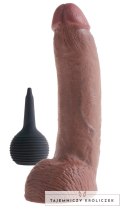 King Cock - Realistyczne Naturalne Dildo Z Wytryskiem 23 CM Ciemny Kolor Skóry King Cock