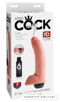 King Cock - Realistyczne Naturalne Dildo Z Wytryskiem 23 CM Jasny Kolor Skóry King Cock