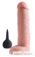 King Cock - Realistyczne Naturalne Dildo Z Wytryskiem 25 CM Jasny Kolor Skóry King Cock