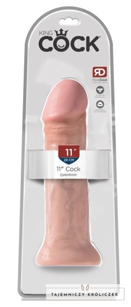 King Cock - Realistyczne Naturalne Dildo Z Żyłkami I Żołędziem 28 CM Jasny Kolor Skóry King Cock