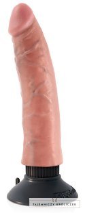 King Cock - Realistyczny Wibrator Jak Naturalny Penis Z Przyssawką 18 CM Jasny Kolor Skóry King Cock