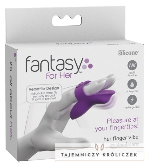 Fantasy For Her - Silikonowy Wibrator Na Palec Fioletowy Fantasy For Her