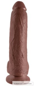 King Cock - Realistyczne Dildo Z Żołędziem Jądrami I Żyłkami 23 CM Brązowy Kolor Skóry King Cock