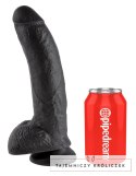 King Cock - Realistyczne Dildo Z Żołędziem Jądrami I Żyłkami 23 CM Czarny King Cock