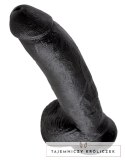 King Cock - Realistyczne Dildo Z Żołędziem Jądrami I Żyłkami 23 CM Czarny King Cock