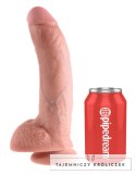 King Cock - Realistyczne Dildo Z Żołędziem Jądrami I Żyłkami 23 CM Jasny Kolor Skóry King Cock