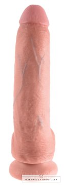 King Cock - Realistyczne Dildo Z Żołędziem Jądrami I Żyłkami 23 CM Jasny Kolor Skóry King Cock