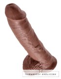 King Cock - Realistyczne Dildo Z Żołędziem Jądrami I Żyłkami 25 CM Brązowy Kolor Skóry King Cock