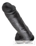 King Cock - Realistyczne Dildo Z Żołędziem Jądrami I Żyłkami 28 CM Czarny King Cock