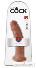 King Cock - Realistyczne Zakrzywione Dildo Z Przyssawką 23 CM Ciemny Kolor Skóry King Cock