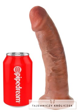 King Cock - Realistyczne Zakrzywione Dildo Z Przyssawką 23 CM Ciemny Kolor Skóry King Cock