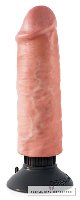 King Cock - Realistyczny Wibrator Jak Naturalny Penis Z Przyssawką 20 CM Jasny Kolor Skóry King Cock