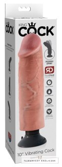 King Cock - Realistyczny Wibrator Jak Naturalny Penis Z Przyssawką 25 CM Jasny Kolor Skóry King Cock