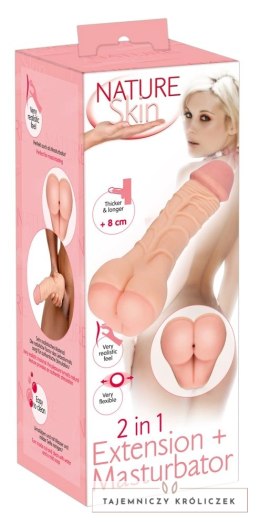 Nature Skin - 2in1 Realistyczny Penis Z Otworem Anusa 21cm Nature Skin