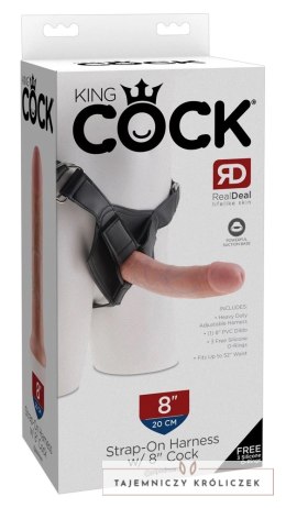 King Cock - Realistyczne Dildo Strap-On 20 CM Jasny Kolor Skóry King Cock