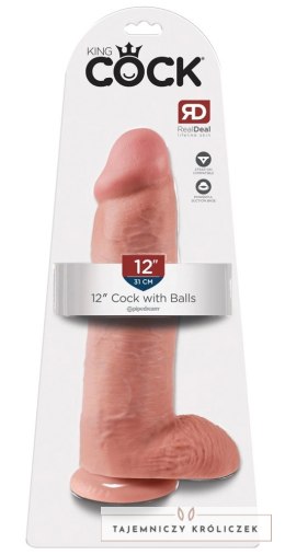 King Cock - Realistyczne Dildo Z Jądrami Cieliste 30 CM King Cock