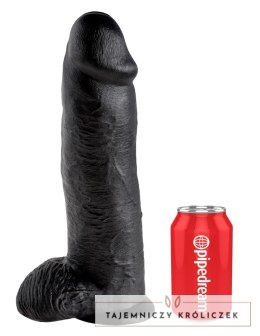 King Cock - Realistyczne Dildo Z Jądrami Czarne 30 CM King Cock