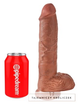 King Cock - Realistyczne Dildo Z Żołędziem Jądrami I Żyłkami 25 CM Ciemny Kolor Skóry King Cock