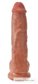 King Cock - Realistyczne Dildo Z Żołędziem Jądrami I Żyłkami 25 CM Ciemny Kolor Skóry King Cock