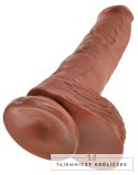 King Cock - Realistyczne Dildo Z Żołędziem Jądrami I Żyłkami 25 CM Ciemny Kolor Skóry King Cock