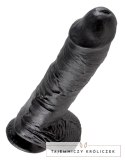 King Cock - Realistyczne Dildo Z Żołędziem Jądrami I Żyłkami 25 CM Czarny King Cock