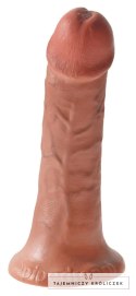 King Cock - Realistyczne Dildo Z Żyłkami I Przyssawką 15 CM Ciemny Kolor Skóry King Cock