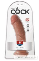 King Cock - Realistyczne Dildo Z Żyłkami I Przyssawką 20 CM Jasny Kolor Skóry King Cock