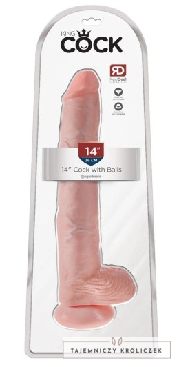 King Cock - Realistyczne Duże Dildo Z Przyssawką 36 CM Jasny Kolor Skóry King Cock