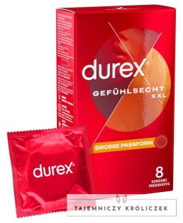 Durex - Duże Prezerwatywy Na Bazie Silikonu Ze Smoczkiem gefühlsecht extra larg8 8szt Durex