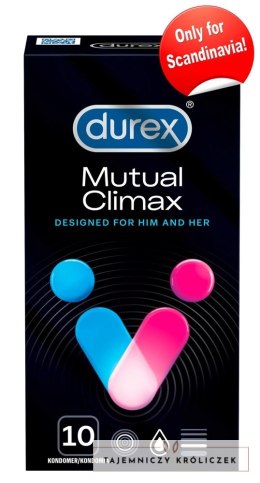 Durex Mutual Climax - Prezerwatywy Z Żebrami Łatwe Zakładanie 10szt Durex