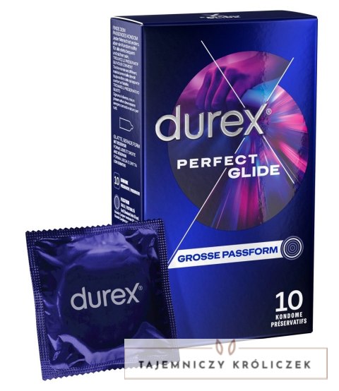 Durex Perfect Glide - Grube Nawilżone Prezerwatywy 10szt Durex