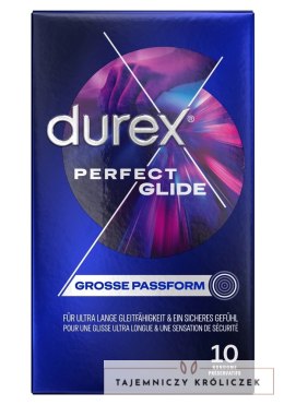 Durex Perfect Glide - Grube Nawilżone Prezerwatywy 10szt Durex