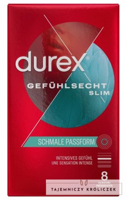 Durex - Prezerwatywy Pokryte Lubrykantem Ze Smoczkiem Gefühlsecht Slim Fit 8 szt Durex