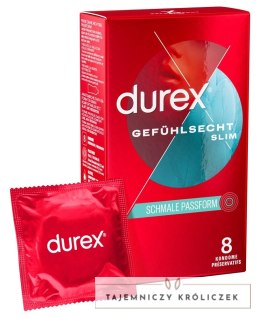 Durex - Prezerwatywy Pokryte Lubrykantem Ze Smoczkiem Gefühlsecht Slim Fit 8 szt Durex