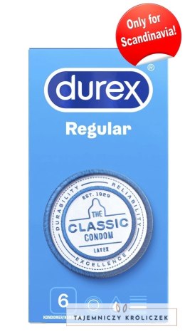 Durex Regular - Klasyczne Prezerwatywy Nawilżone 6szt Durex