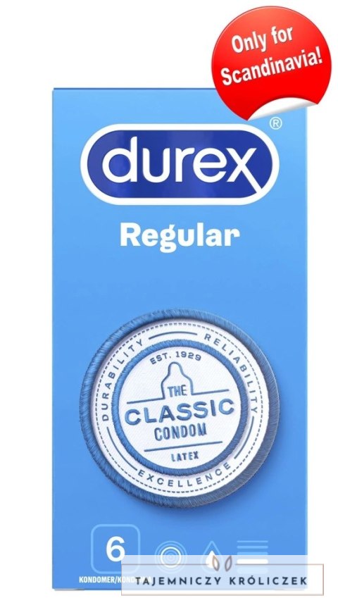 Durex Regular - Klasyczne Prezerwatywy Nawilżone 6szt Durex