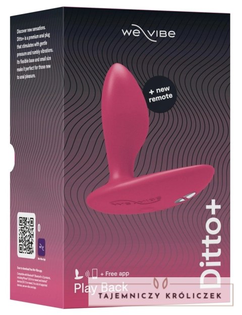 We-Vibe - Wibrujący Korek Analny Ditto+ Cosmic Pink We Vibe