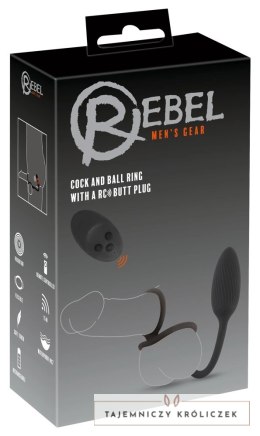 Rebel - Pierścień Erekcyjny Z Wtyczką Analną Wibrujący Cock&ball ring with a RC Rebel