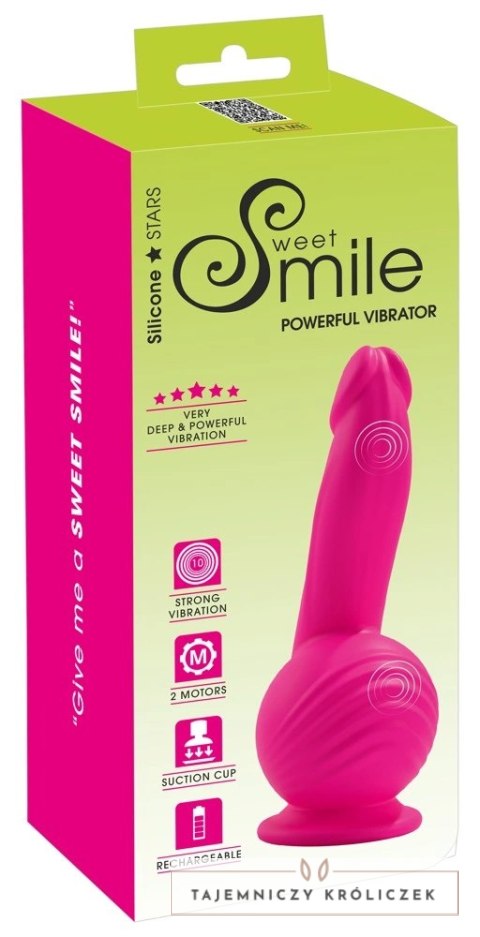 Sweet Smile - Różowy Wibrator Z Przyssawką 19 cm Powerful Vibrator Sweet Smile