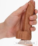 RealRock - Zakrzywione realistyczne dildo z jądrami i przyssawką 15,5 cm RealRock by Shots