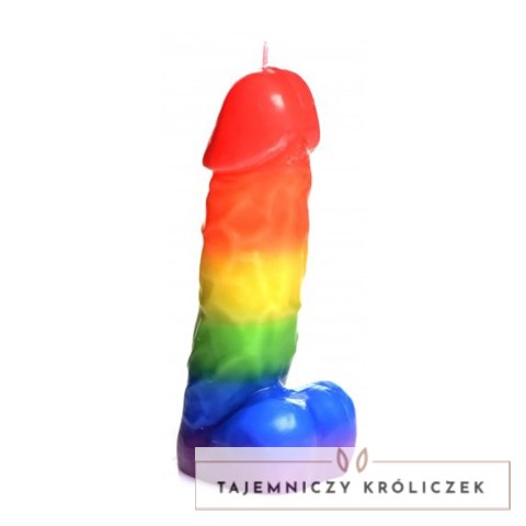 XR Brands - Świeca kapiąca - tęczowy penis XR Brands