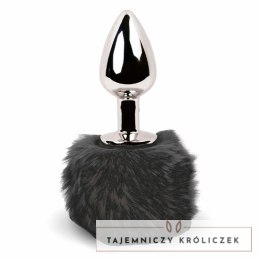 Plug analny - FeelzToys Bunny Tails Butt Plug Black FeelzToys