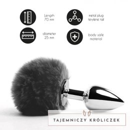 Plug analny - FeelzToys Bunny Tails Butt Plug Black FeelzToys