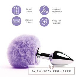 Plug analny - FeelzToys Bunny Tails Butt Plug Purple FeelzToys