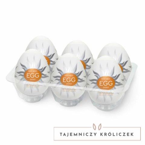 Zestaw sześciu masturbatorów - Tenga Egg Shiny Tenga