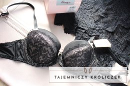Biustonosz Paradiso I PU-307 czarno-różowy Czarno-Różowy 65H Kinga